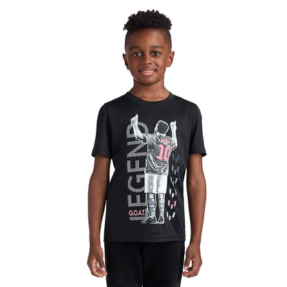 Boys' Lifestyle Short Sleeve Top, Loose-fit Shirt with Logo, Comfortable