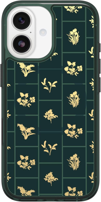 OtterBox iPhone 17 Symmetry Series Clear Case - Golden Bloom - Green