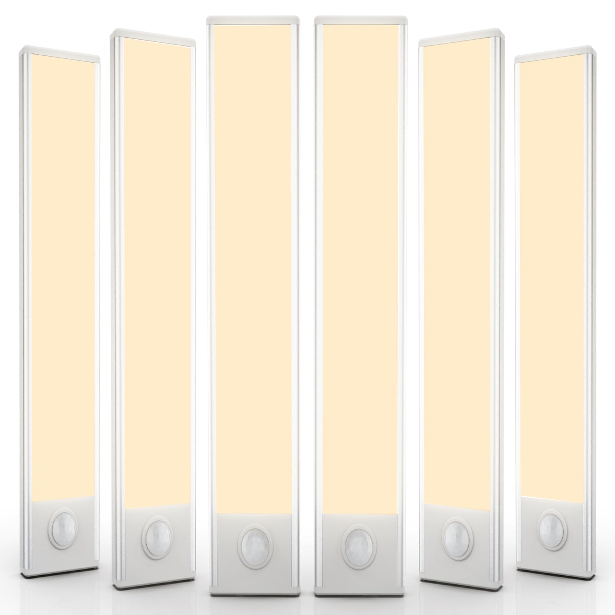 6 Pack Under Cabinet Lights Wireless, 32 LED Motion Sensor Light Indoor Rechargeable Magnetic Closet Lights Battery Operated, Under Counter Lights for Kitchen, Wardrobe, Hallway, Stairs