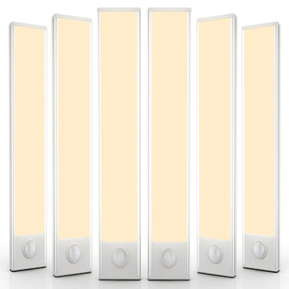 6 Pack Under Cabinet Lights Wireless, 32 LED Motion Sensor Light Indoor Rechargeable Magnetic Closet Lights Battery Operated, Under Counter Lights for Kitchen, Wardrobe, Hallway, Stairs