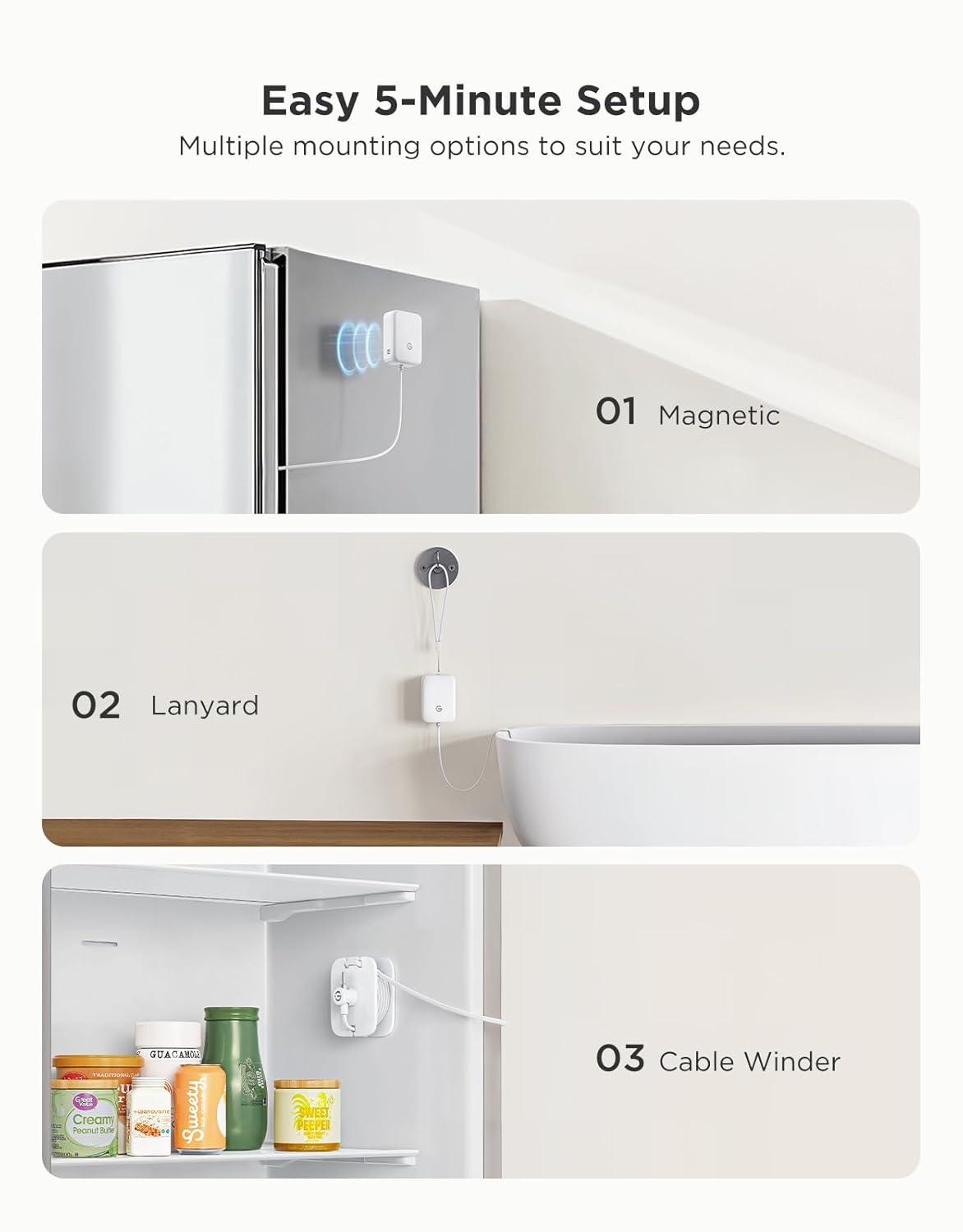 GoveeLife WiFi Refrigerator Thermometer with Alarm, Wireless Digital Freezer Temperature Gauge with App Control, 2 Years Free Data Export, for Home Kitchen Fridge Hot Tub 2 Pack