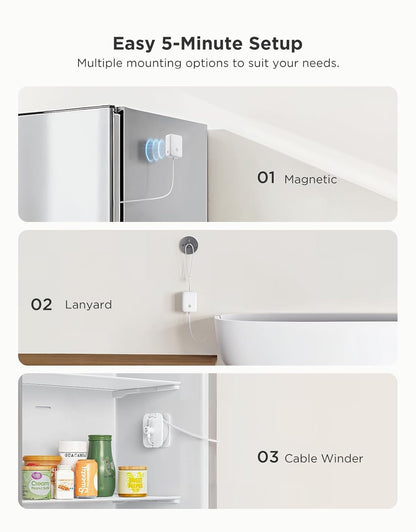 GoveeLife WiFi Refrigerator Thermometer with Alarm, Wireless Digital Freezer Temperature Gauge with App Control, 2 Years Free Data Export, for Home Kitchen Fridge Hot Tub 2 Pack