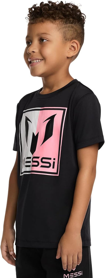 Boys' Lifestyle Short Sleeve Top, Standard Shirt with Logo, Comfortable Fit