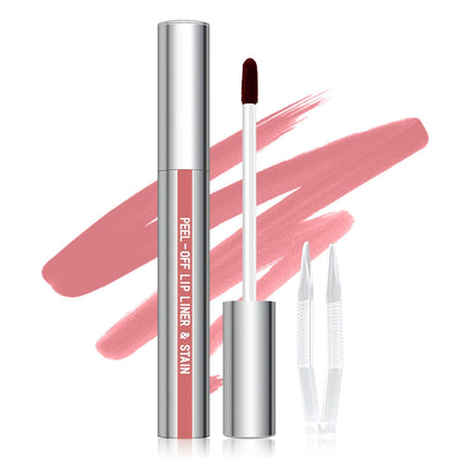 Cilrofelr Peel Off Lip Liner Stain, Long Wear Tattoo Lip Liner with Tweezer, Peel Off Lip Stain with Matte Finish, Long Lasting, Waterproof, Transfer-proof, Highly Pigmented Color (Rose)