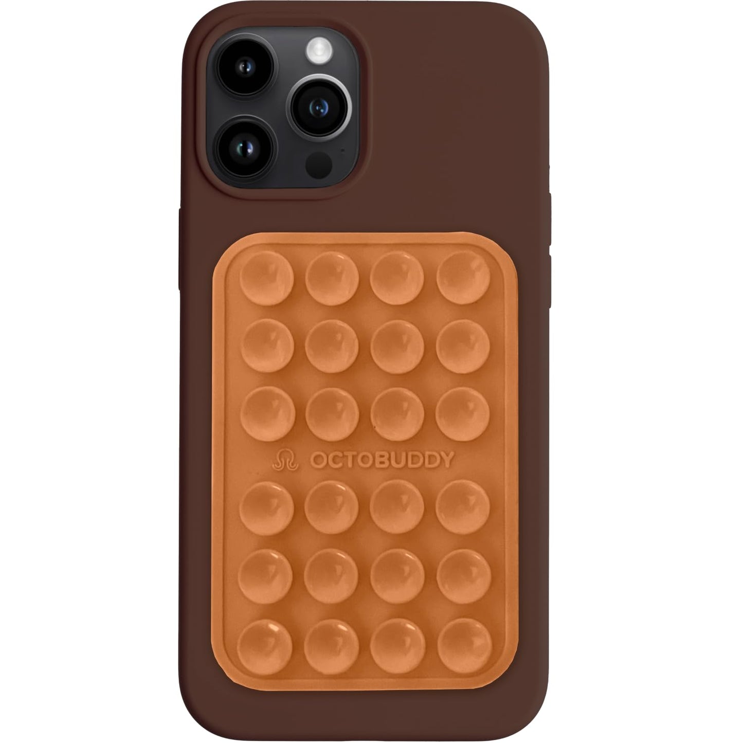 OCTOBUDDY Classic MAX - Silicone Suction Phone Case Adhesive Mount - Hands-Free, Strong Grip Holder for Selfies and Videos - iPhone and Android Compatible - 2.6″ x 3.9″, Baby Blue Jay