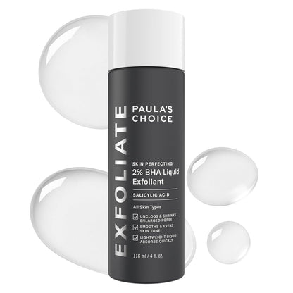 Paula's Choice SKIN PERFECTING 2% BHA Liquid Salicylic Acid Exfoliant-Facial Exfoliant for Enlarged Pores, Wrinkles & Fine Lines, Suitable for Blackhead-Prone Skin, Fragrance-Free