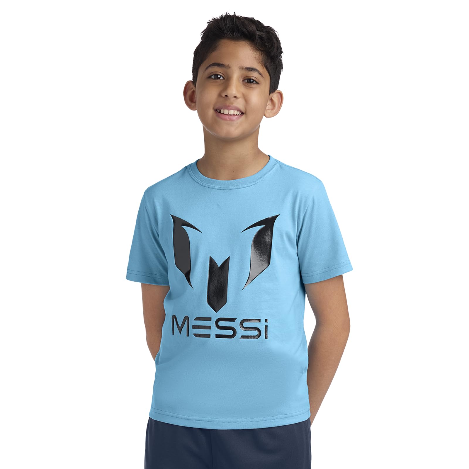 Boys' Lifestyle Short Sleeve T-Shirt, Slim-fit Logo Tee, Cotton Blend Fabric