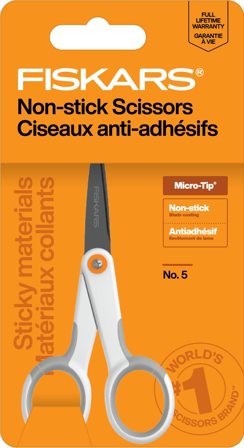 Fiskars 98087097J Curved Craft Scissors, 4 Inch, steel and orange