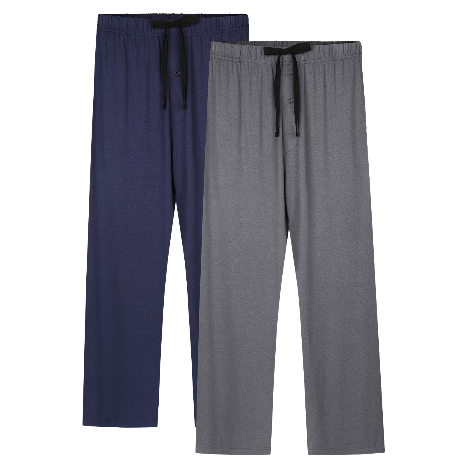 BAMBOO COOL Mens Pajama Pants Sleep Lounge Bottoms Soft Comfy Pj Pant Sleepwear with Pockets 2 Pack