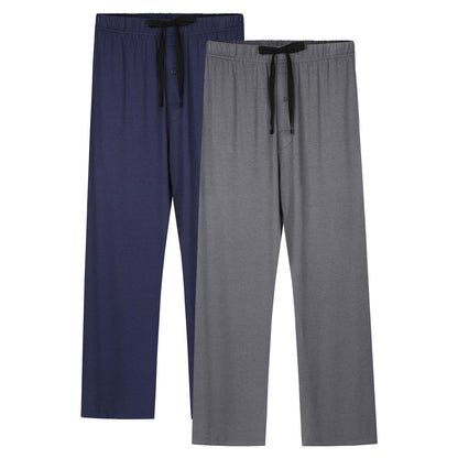 BAMBOO COOL Mens Pajama Pants Sleep Lounge Bottoms Soft Comfy Pj Pant Sleepwear with Pockets 2 Pack
