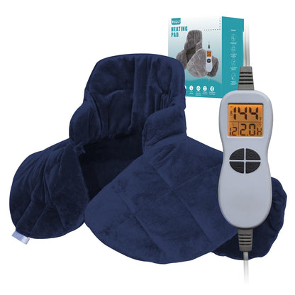 26" x 35" Flannel Neck&Shoulder&Back Heating Pad with 12 Temperature Settings&Countdown Timer, Pain Relief for Back/Neck/Shoulders/Menstrual Pain, Christmas Gifts for Women Men Mom Dad(Light Tan)