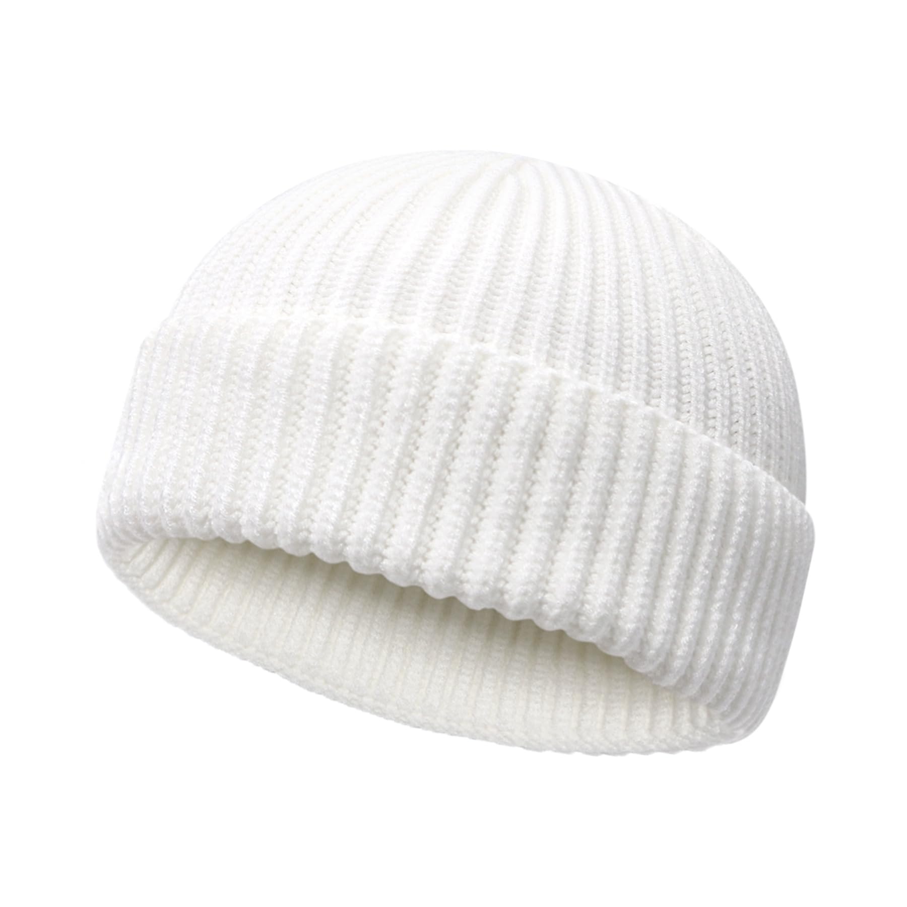 Wool Fisherman Beanies for Men Women Short Cuff Knit Beanie Winter Warm Hats Trawler Hat Stylish Watch Cap