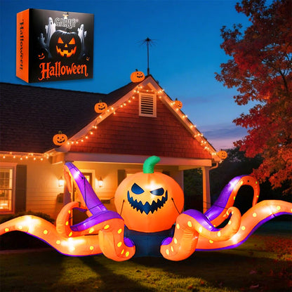 GARIG 5FT Halloween Inflatables Outdoor Decorations Aliens and UFO Build-in LEDs Lights Blow Up Yard Decorations for Garden Lawn Window Indoor Party Holiday Decor