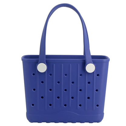 Rubber Tote Bag Small Beach Bag Waterproof Travel Bags Washable Tote Portable Open Handbag for Sports Beach Boat Outdoor