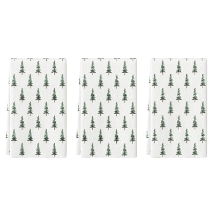 Artoid Mode Wood Xmas Tree Christmas Kitchen Towels Dish Towels, 18x26 Inch Farmhouse Holiday Winter Decoration Cleaning Set of 2