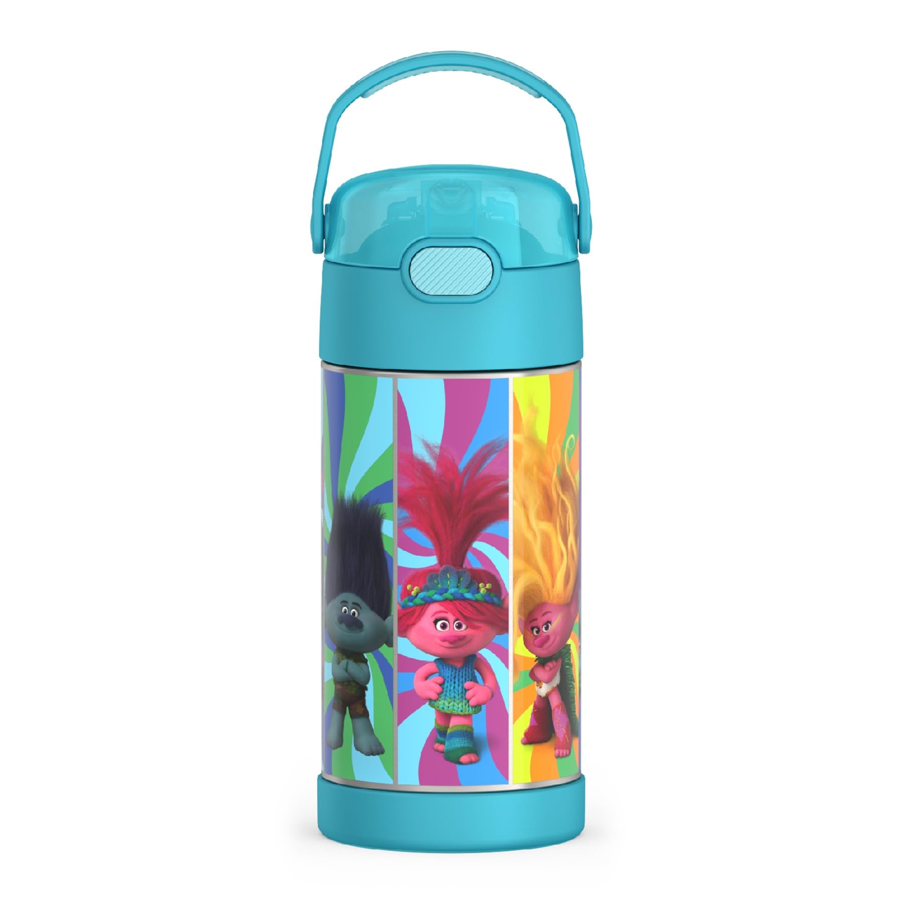 THERMOS FUNTAINER Water Bottle with Straw - 12 Ounce - Kids Stainless Steel Vacuum Insulated Water Bottle with Lid, Bluey