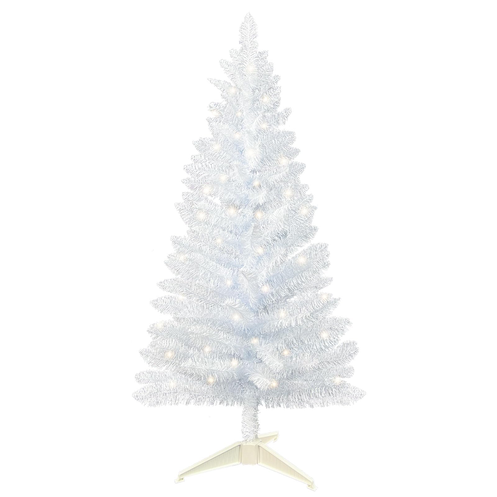 4ft Lighted Artificial Black Christmas Tree, Not Pre-lit Black Tinsel Pine Trees with Lights, Ideal for Ideal for Home, Office, and Xmas Party Décor - Includes Stand
