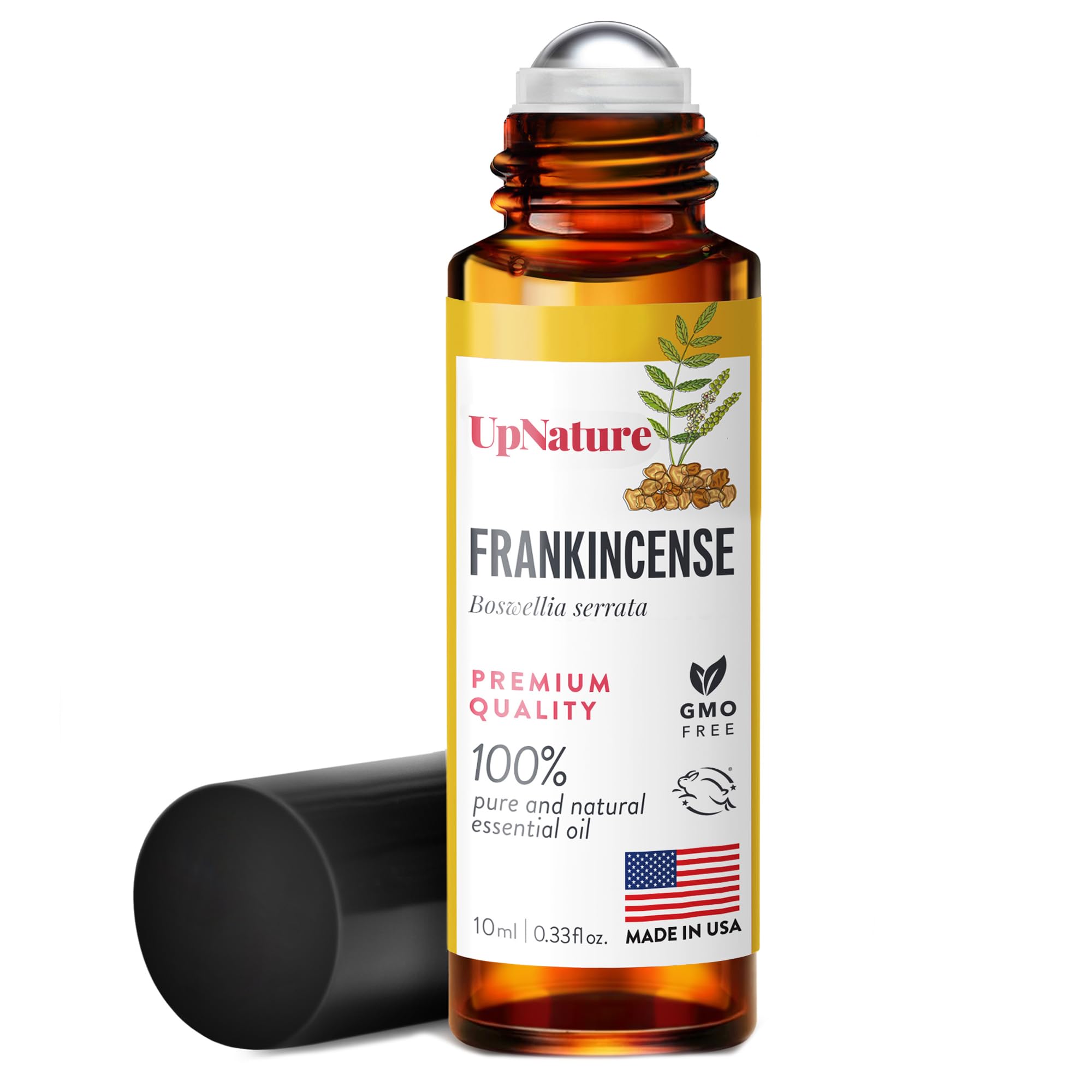 UpNature Organic Castor Oil and Frankincense Roll On – 100% Pure Hexane Free Castor Oil & Frankincense Under Eye Roller for Face - Wrinkles Dark Circles Beauty Rollerball