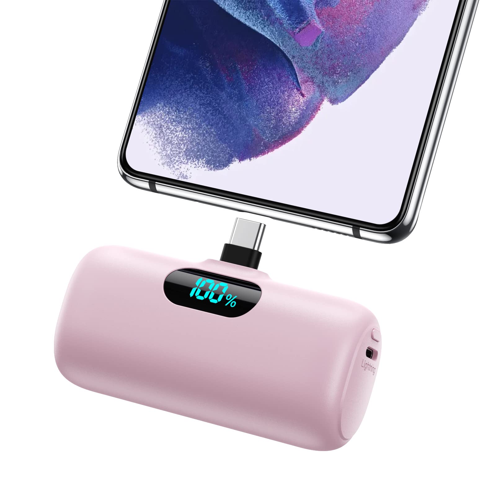 [2-Pack] Mini Portable Charger 5000mAh Power Bank,3A PD USB C Cell Phone Portable Power, LCD Display Battery Pack Compatible with iPhone 16/15/15 plus/15 pro/15 pro Max/Android/Samsung/Moto/LG etc