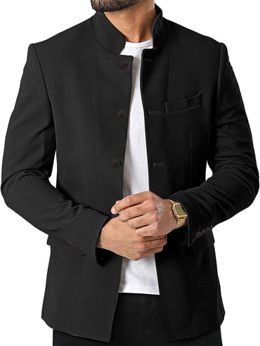 THWEI Mens Casual Suit Blazer Jackets Stand Collar Business Sport Coats