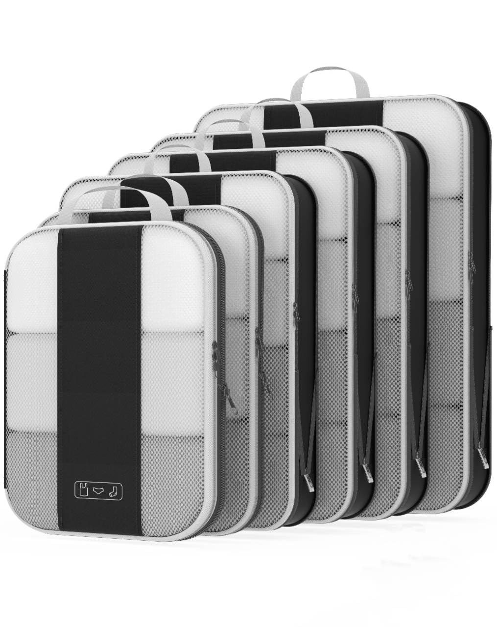 10 Set Compression Packing Cubes for Travel Essentials,Compressible Expandable Packing Cubes for Suitcase,OlarHike Luggage Organizer Bags for Travel,Handy Helper for Organizing Clothes(Black)