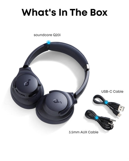 Soundcore by Anker Q20i Hybrid Active Noise Cancelling Headphones, Wireless Over-Ear Bluetooth, 40H Long ANC Playtime, Hi-Res Audio, Big Bass, Customize via an App, Transparency Mode (Pink)