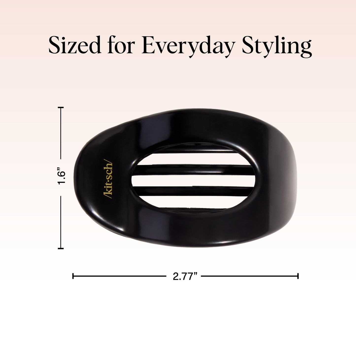 Kitsch Medium Flat Claw Clips for Women - Stylish Flat Hair Clips, Strong Hold for Thick & Fine Hair | Non-Slip for Secure, Comfortable All-Day Wear | Ideal Gifts for Women - Tortoise Design