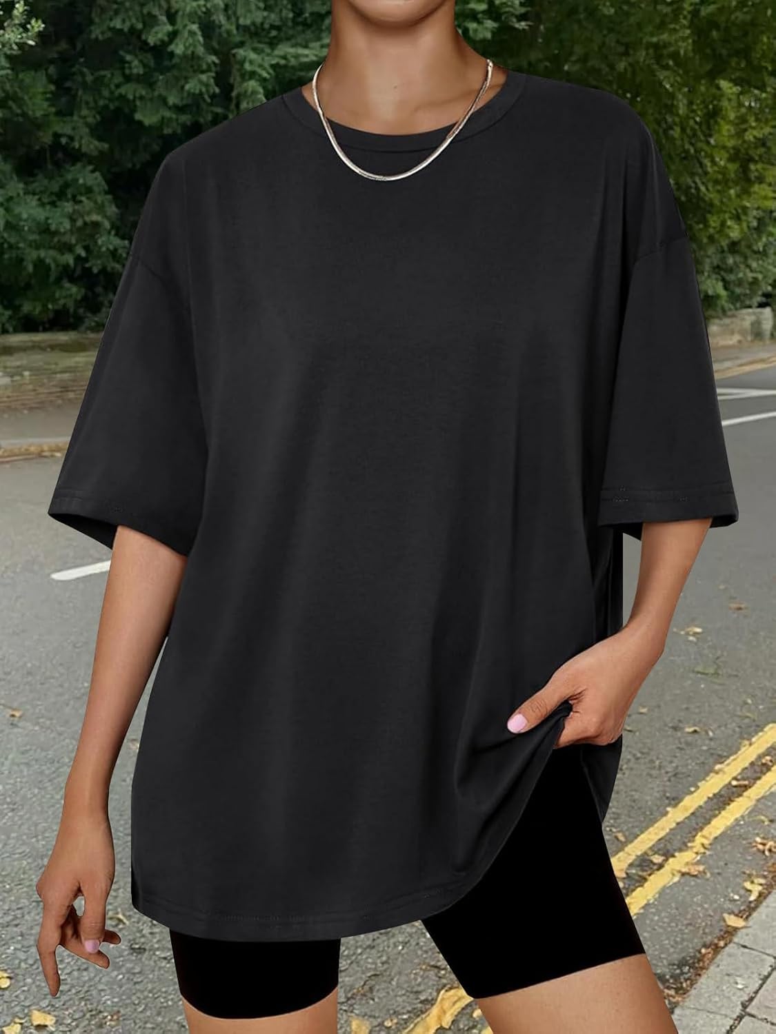 Trendy Queen Womens Oversized Summer T Shirts Plus Size Batwing Cute Casual Tops Short Sleeves Fashion Workout Clothes