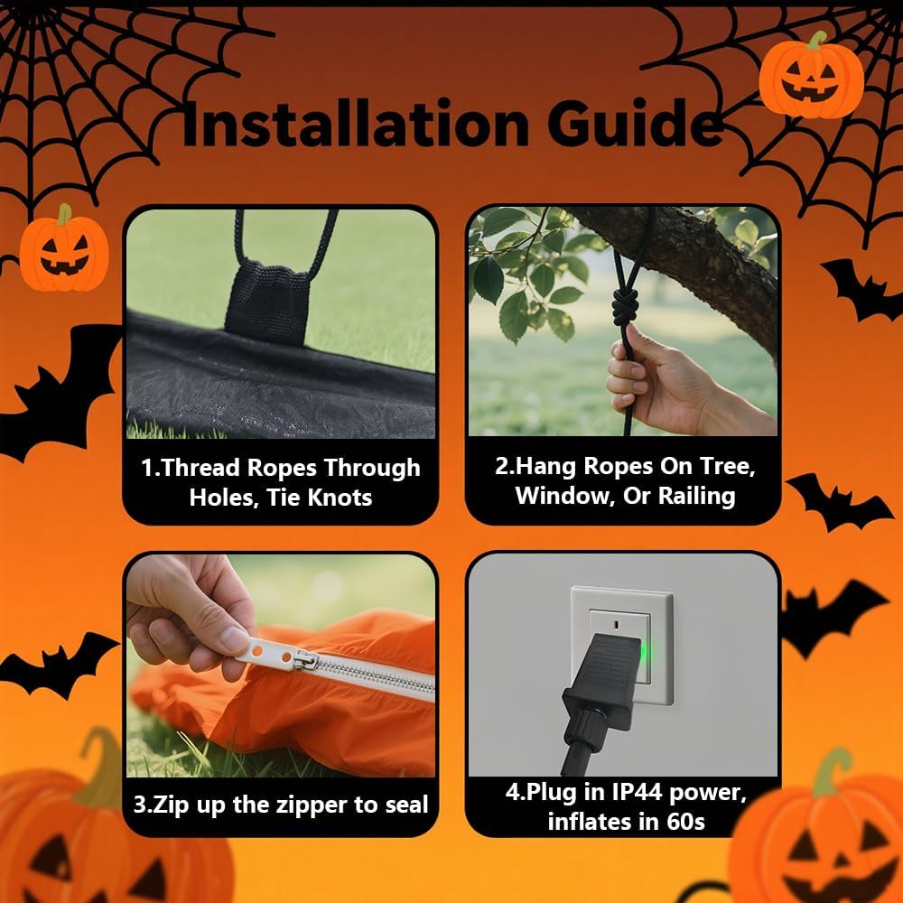 GARIG 5FT Halloween Inflatables Outdoor Decorations Aliens and UFO Build-in LEDs Lights Blow Up Yard Decorations for Garden Lawn Window Indoor Party Holiday Decor