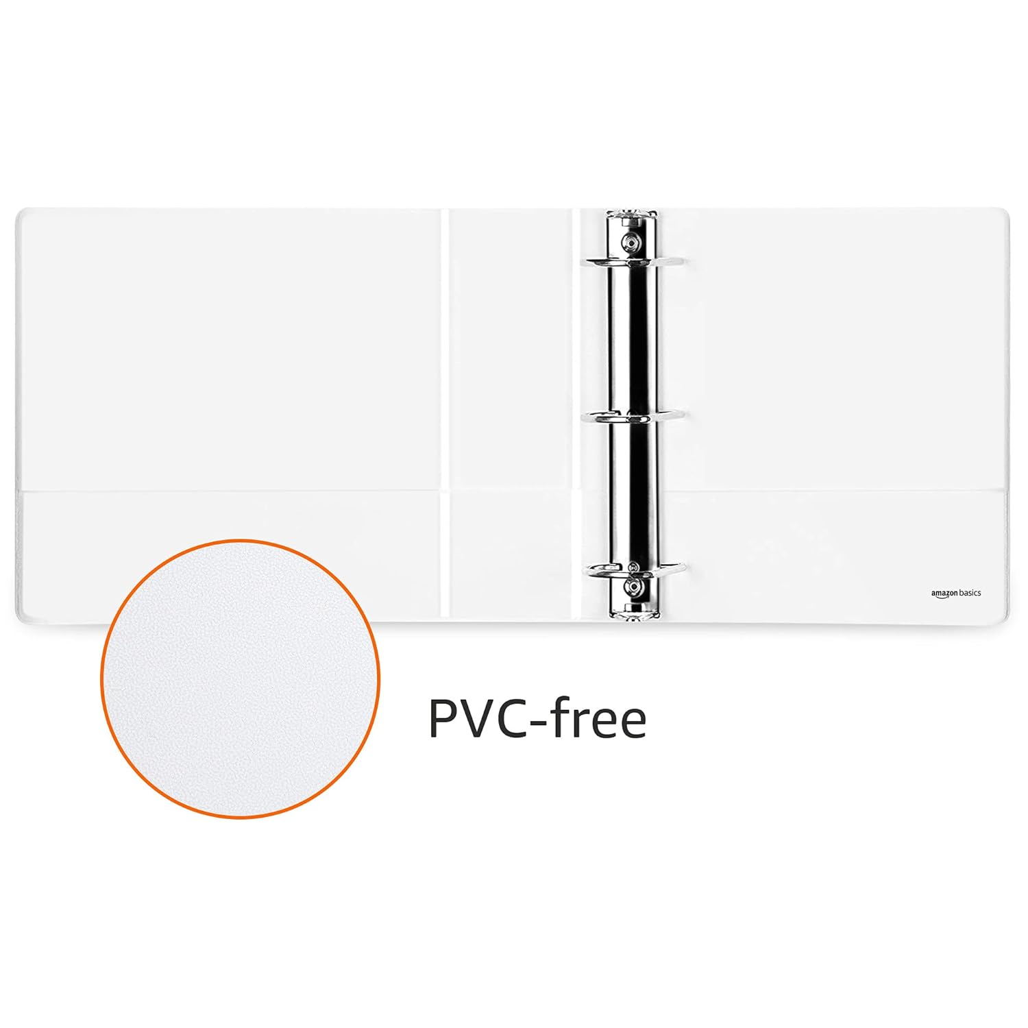 Amazon Basics 3 Ring Binders, 3 Inch, 2 Pack, D-Ring Organizer for School, Home Office, White