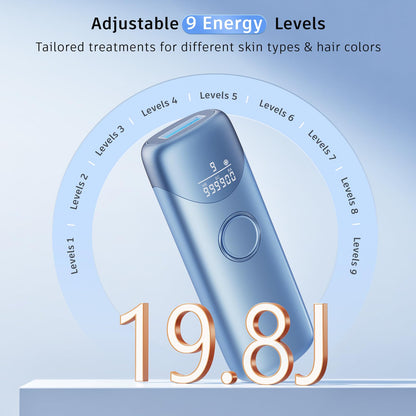 Laser Hair Removal Ubroo IPL Hair Removal Device with 5℃ Ice Cooling, 3 In 1 Painless Hair Removal For Women Men Permanent Face Body Beauty Care (Blue)