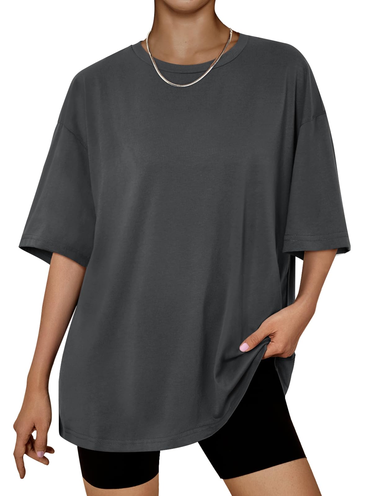 Trendy Queen Womens Oversized Summer T Shirts Plus Size Batwing Cute Casual Tops Short Sleeves Fashion Workout Clothes