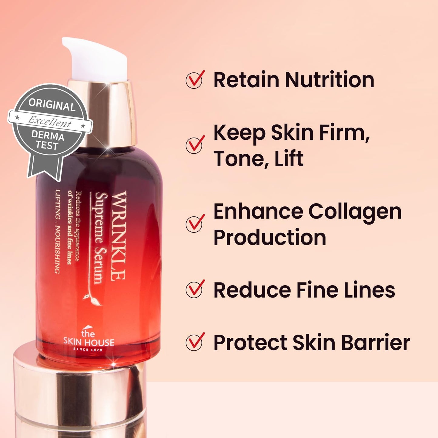 THE SKIN HOUSE Wrinkle Supreme Serum – Nourishing Firming Serum with Adenosine | Smooth Texture & Elasticity Boost | 50ml / 1.69 fl.oz
