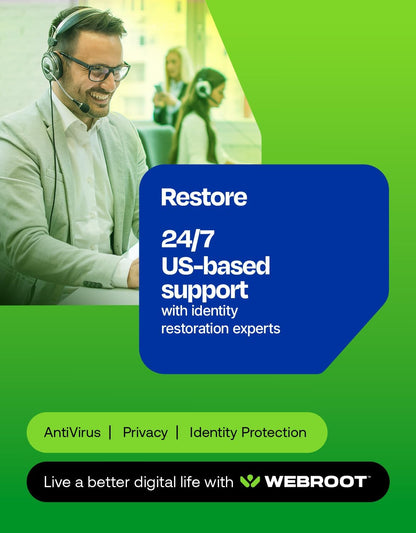 Webroot Antivirus Software 2026 | 3 Device | 1 Year Download for PC/Mac