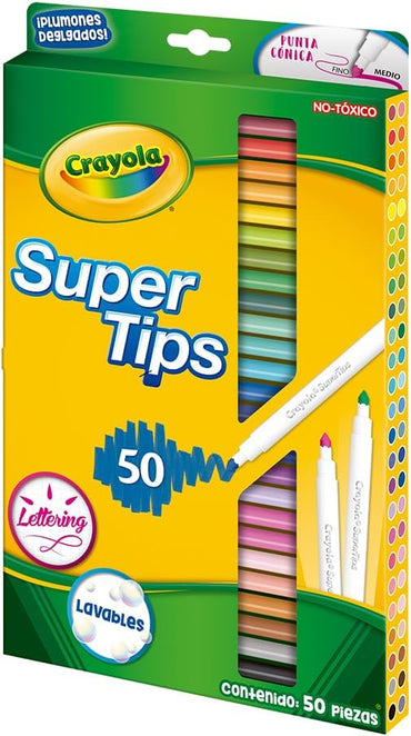 CRAYOLA WASHABLE MARKERS 50CT SUPER TIPS