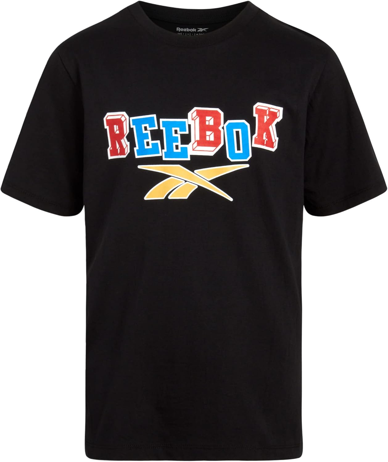 Reebok Boys' Athletic T-Shirt - 2 Pack Short Sleeve Crew Neck Active Performance Logo Graphic Tees for Boys (Sizes: 8-20)