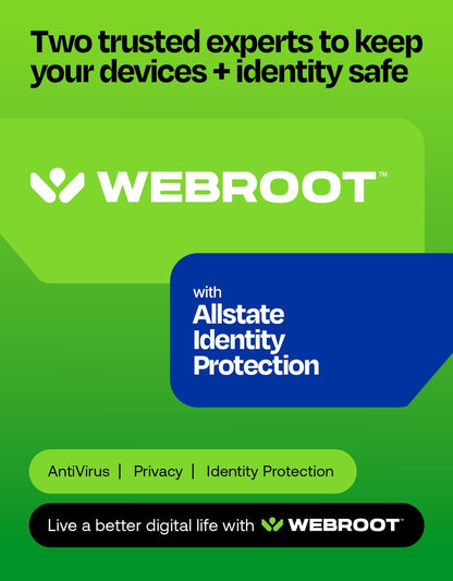 Webroot Internet Security Complete Antivirus Software 2026 10 Device 1 Year Download for PC/Mac/Chromebook/Android/IOS + Password Manager, Performance Optimizer
