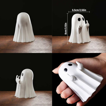 Halloween Ghost Figurine - Halloween Decor Indoor, Cute Finger Ghost Ornaments, Spooky Ghost Decorations, Funny Coffee Table Centerpieces, Home Office Decor
