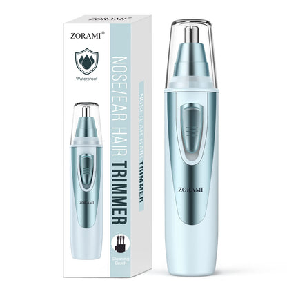 Ear and Nose Hair Trimmer Clipper - 2025 Professional Painless Eyebrow & Facial Hair Trimmer for Men Women,Battery-Operated Trimmer with IPX7 Waterproof,Dual Edge Blades for Easy Cleansing Black