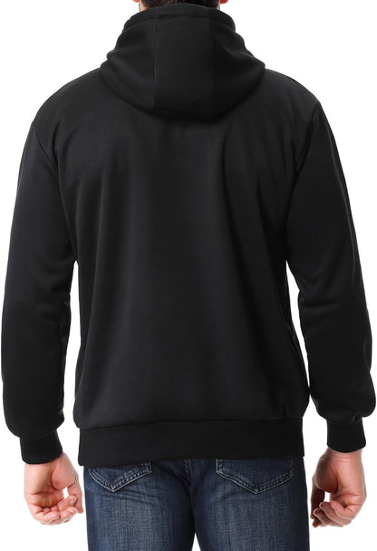 Men's Relaxed Fit Fleece-Lined Pullover Hooded Sweatshirt Comfortable and Soft