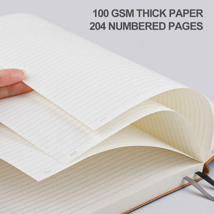 B5 College Ruled Notebook Softcover Journals(2-Pack)- AHGXG Large Composition Notebook 7.6 x 10 inch with Thick 100gsm Lined Paper, Total 408 Numbered Pages, Black Black
