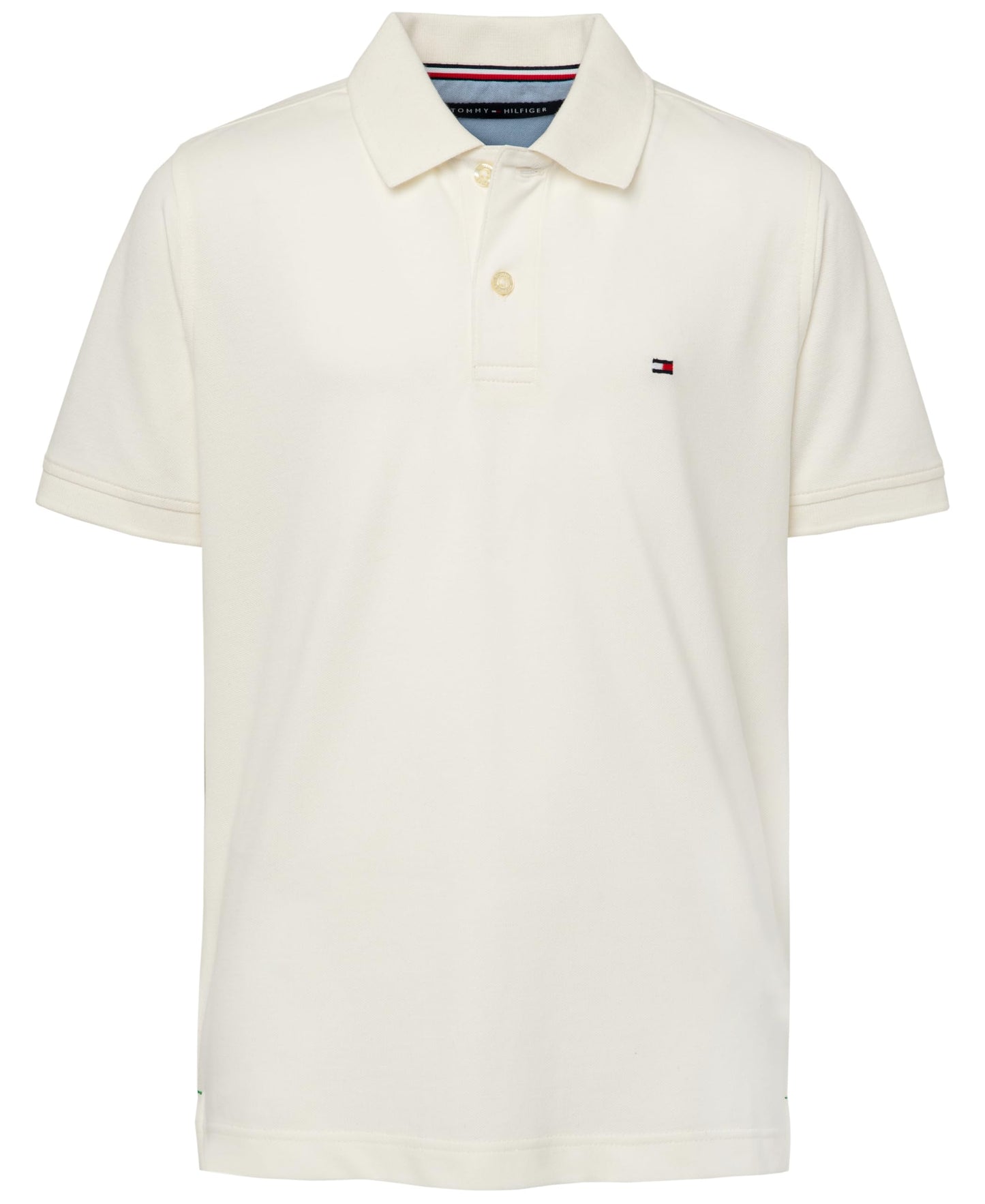 Tommy Hilfiger Boys' Short Sleeve Premium Pique Polo Shirt, Button Closure, Soft & Comfortable