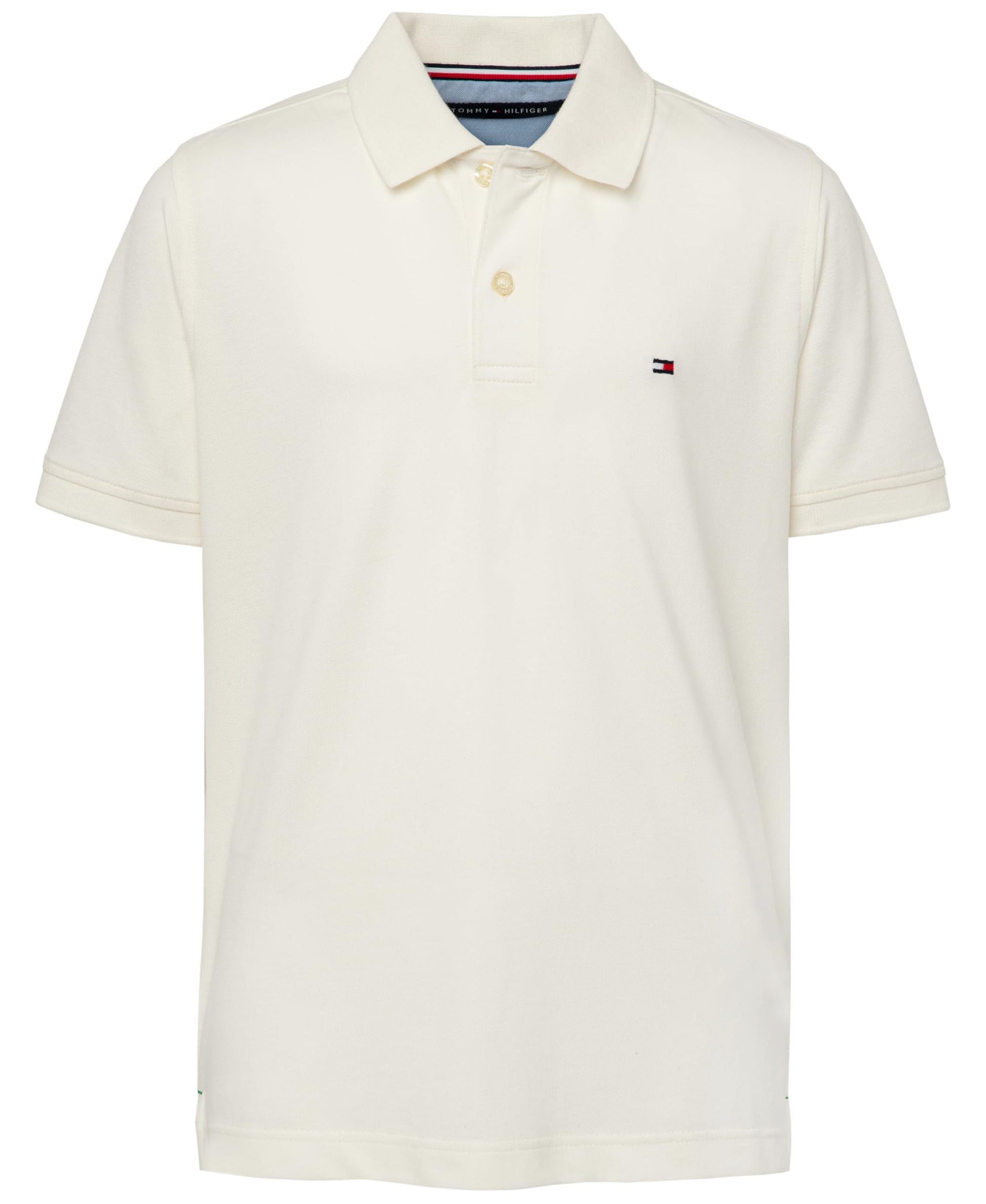 Tommy Hilfiger Boys' Short Sleeve Premium Pique Polo Shirt, Button Closure, Soft & Comfortable