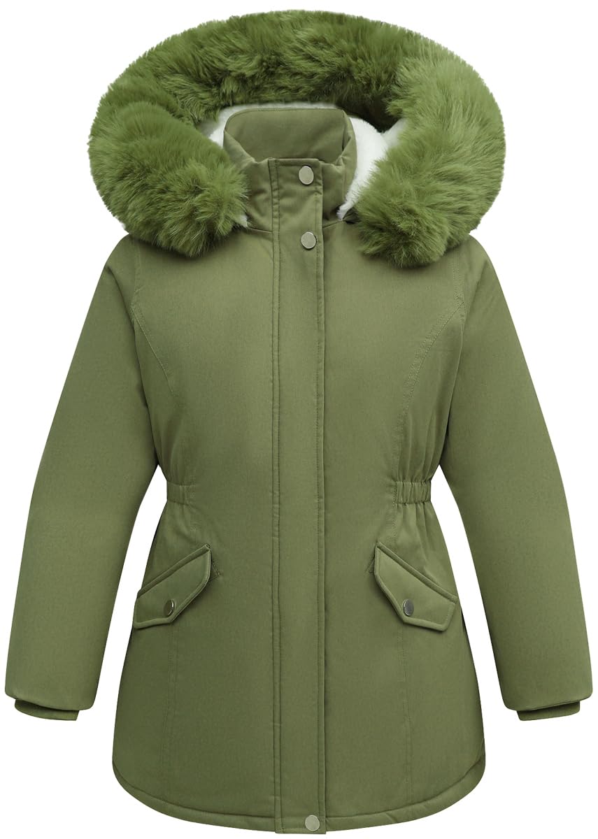 Girl's Long Coat Waterproof Winter Kids Outerwear Warm Parka Puffer Jacket with Hood