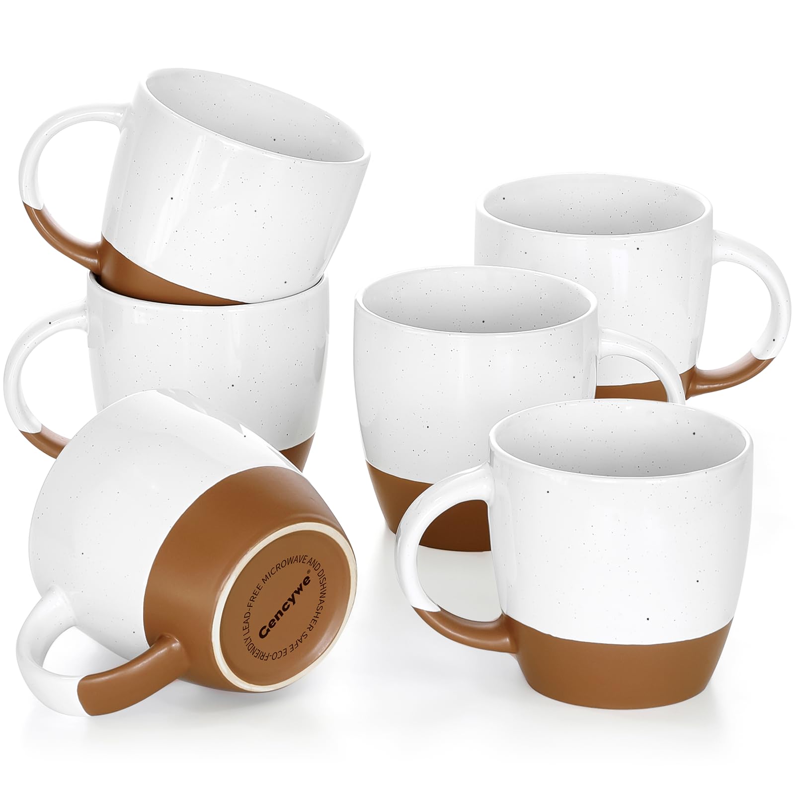 Morandi Color Ceramic Coffee Mugs Set of 6 (Large),18 oz Coffee Cups with Handle, Latte Mug, Big Mug for Women, Men, Great for Tea Hot Chocolate, Microwave Safe, Modern, Unique Style for Any Kitchen
