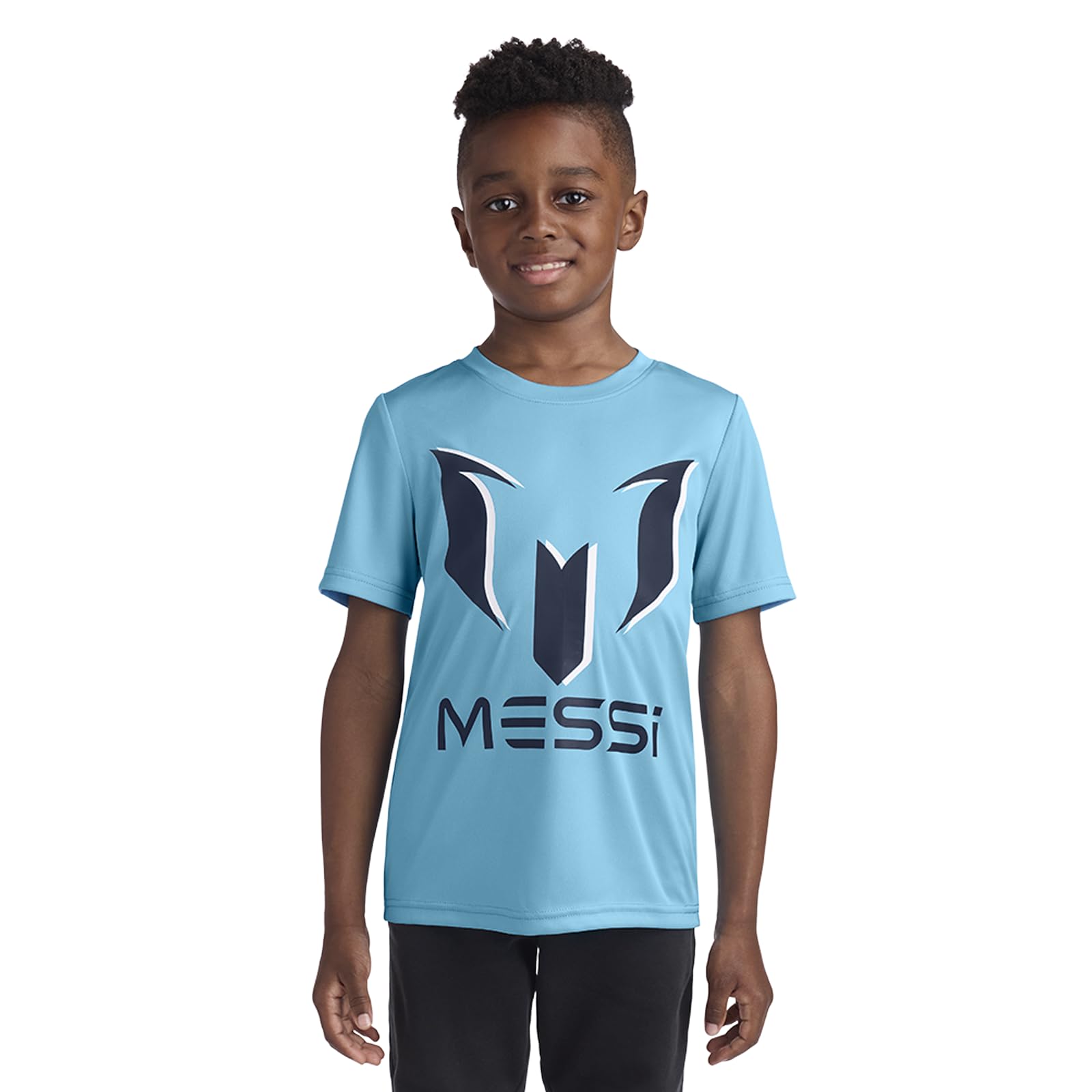 Boys' Lifestyle Short Sleeve Top, Slim-fit Shirt with Logo, Comfortable