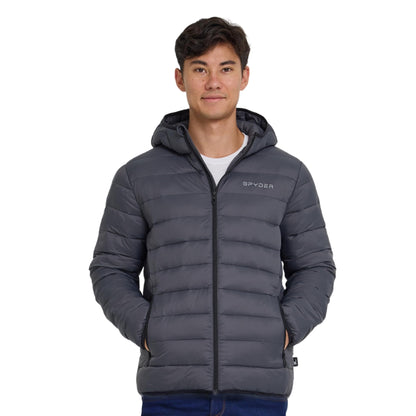 Spyder Packable Puffer Jacket Men with Hood, Lightweight Winter Jackets for Men