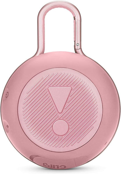 JBL Clip 3, Dusty Pink - Waterproof, Durable & Portable Bluetooth Speaker - Up to 10 Hours of Play - Includes Noise-Cancelling Speakerphone & Wireless Streaming