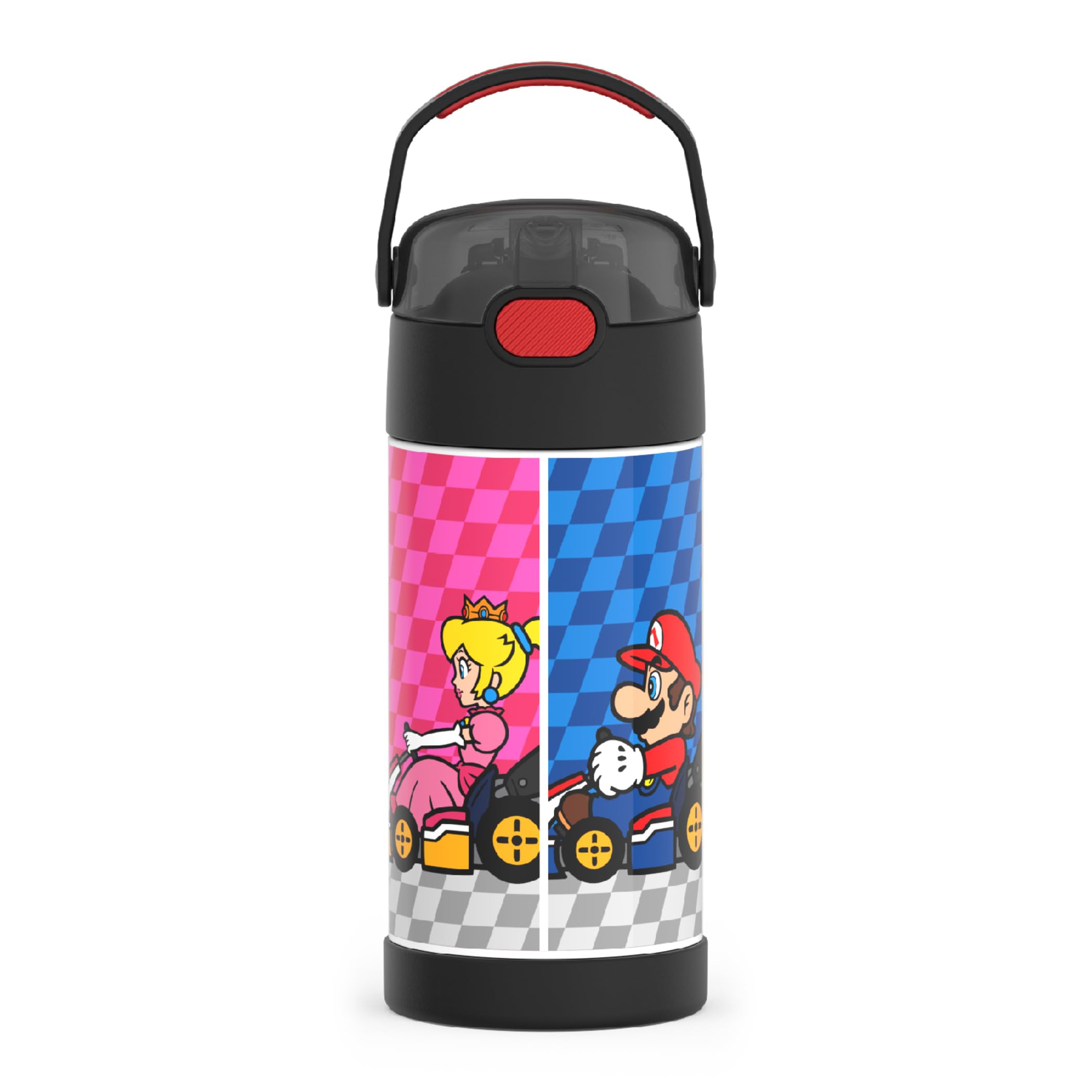 THERMOS FUNTAINER Water Bottle with Straw - 12 Ounce - Kids Stainless Steel Vacuum Insulated Water Bottle with Lid, Bluey