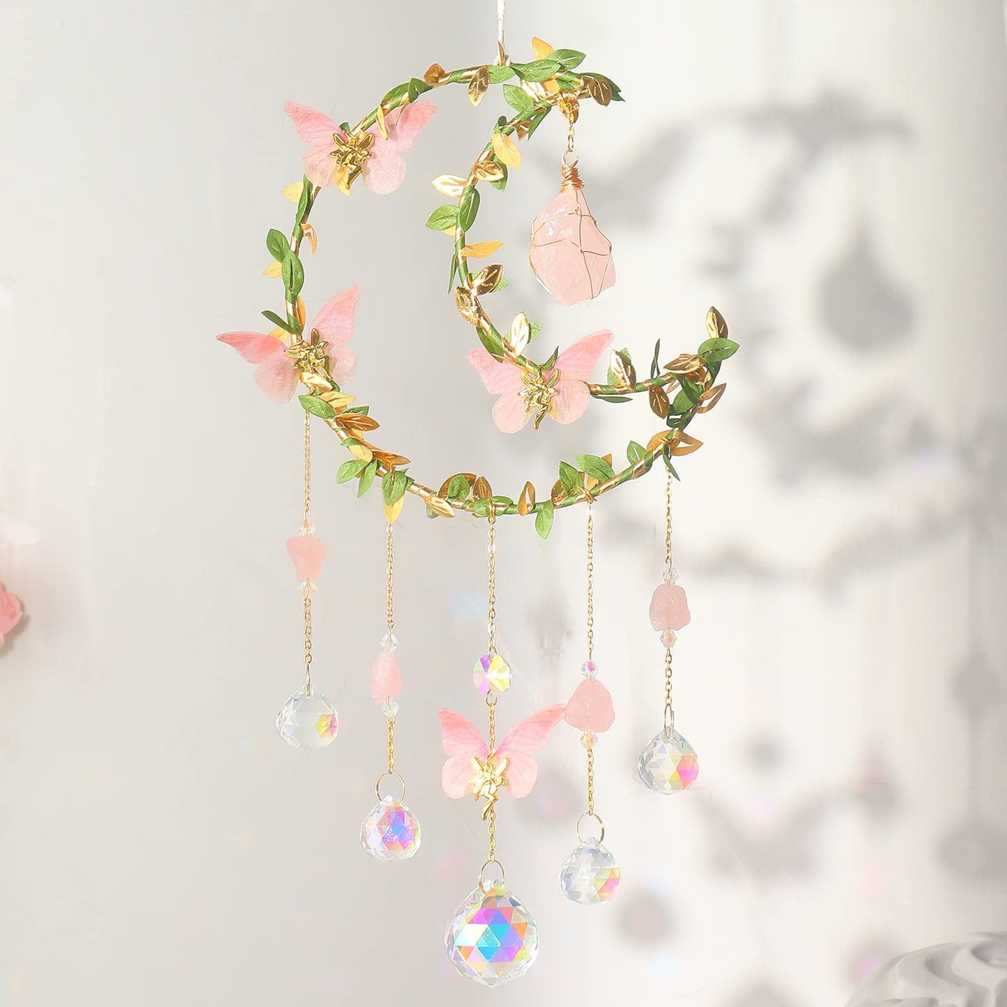 Suncatcher - Amethyst Moon Crystal Sun Catcher Window Hanging, Good Luck Charms Gifts for Women Chrismas Thanksgiving Birthday Crystal